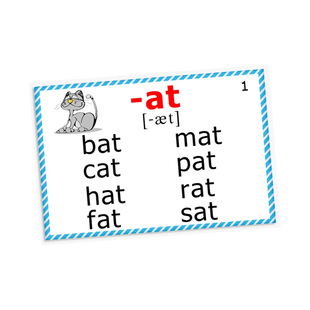 英语词族卡cvc WordFamily英文自然拼读单词音标发音识字卡片学具