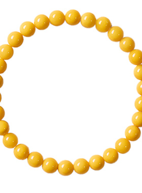 【天然鸡油黄】琥珀蜜蜡手串