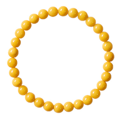 【天然鸡油黄】琥珀蜜蜡手串