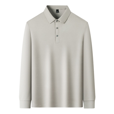 罗蒙春秋长袖polo衫男士弹力免烫