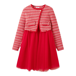 巴拉巴拉童装儿童公主连衣裙中大童网纱裙女童春秋装洋气小香风甜