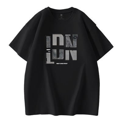 港风纯棉短袖复古印花百搭T恤