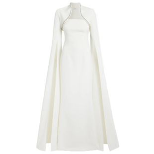 高端气质晚礼服长裙新娘敬酒服2025新款镶钻年会主持人舞台演出服