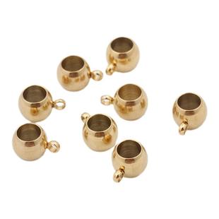 不褪色钛钢不锈钢真空镀18K金三通珠子散珠手链项链配饰DIY配件