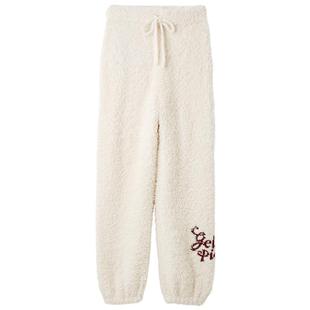 gelato pique25秋冬新品女睡裤半边绒字母长裤圣诞新年PWNP255074