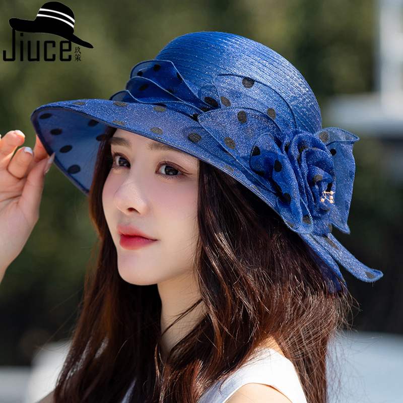 新品 帽直销夏季中老年防晒帽女士优雅气质大沿妈妈遮阳帽