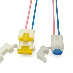 汽车保险丝盒 车用改装保险丝插座 保险片座带线小号中号送保险片