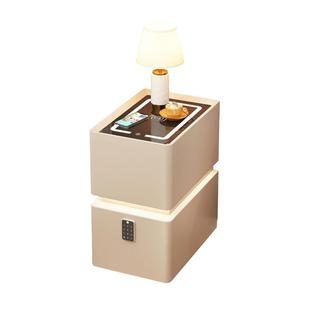 超窄智能悬浮床头柜现代简约无线充电小型轻奢卧室实木免安装柜子