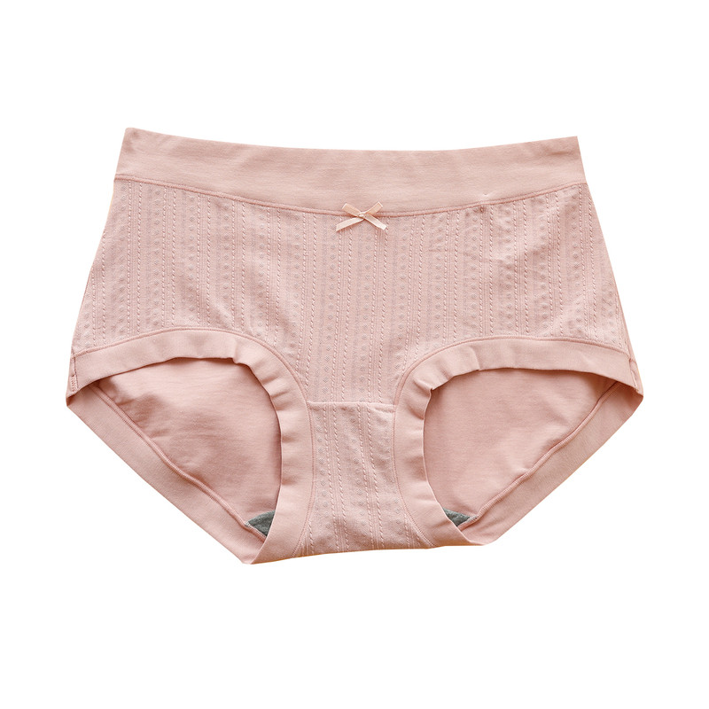 彩田纯棉透气孔舒适女内裤抗菌提臀包臀中腰31618高腰31619女内裤