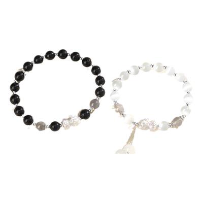 【999足银】貔貅情侣手串一对