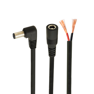 19V-24V公母头线纯铜插头电源线公母接头DC电源5.5*2.5mm转接弯头