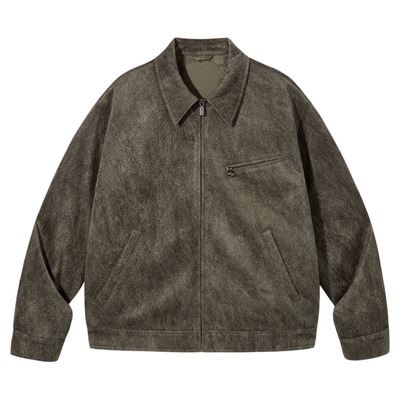 PSO Brand男装女装【绒感肌理】Pra风美式翻领拉链夹克外套百搭