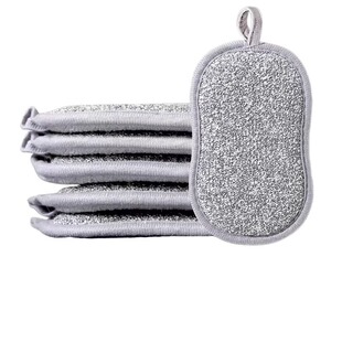 钢丝洗碗布不易沾油厨房专用刷碗刷锅神器钢丝球抹布双面海绵清洁