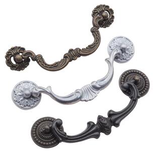 锌合金白色美式仿古拉手实心双孔家具抽屉橱衣柜门把手五金可定制