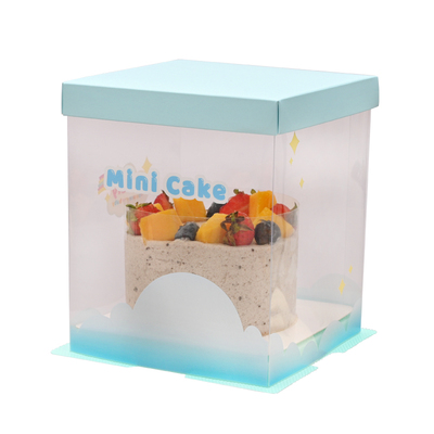 4寸5寸手提透明生日蛋糕包装盒小四寸千层切块慕斯西点烘焙打包盒