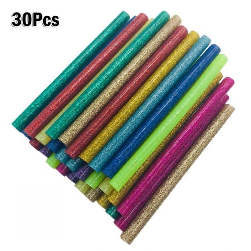 30Pcs/set Colored Hot Melt Glue Sticks 7mm Adhesive Assorted