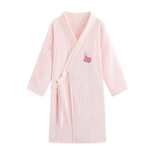 三利10A抗菌浴袍女款吸水速干可穿浴巾加厚长袖秋冬日式浴裙浴衣