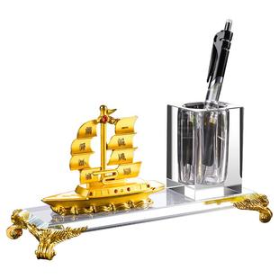 水晶名片盒商务前台办公名片架名片座创意男女士桌面高档名片盒个性定制刻文字logo装名片盒子双层名片大容量