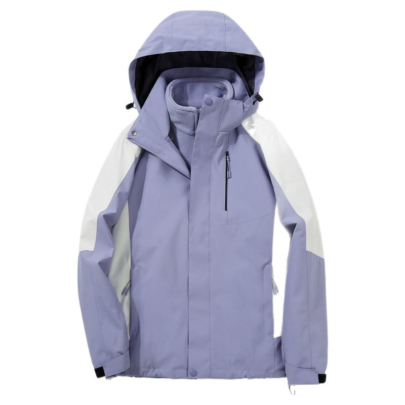 啄木鸟户外冲锋衣男女三合一可拆卸防风防水登山服可定制LOGO外套
