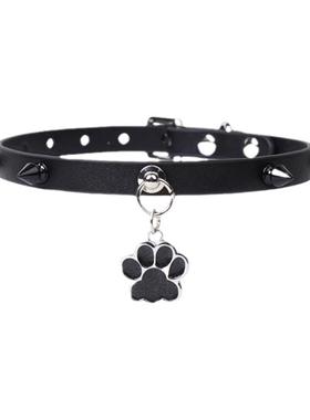 暗黑朋克摇滚铆钉皮质项圈