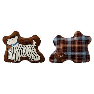 美拉德风长毛狗玩偶抱枕客厅沙发异形大靠枕床头车用靠垫腰枕含芯