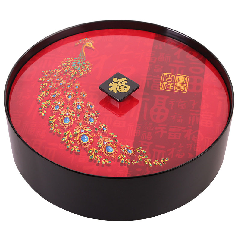 五和密胺旋转糖果盒干果盘收纳盒