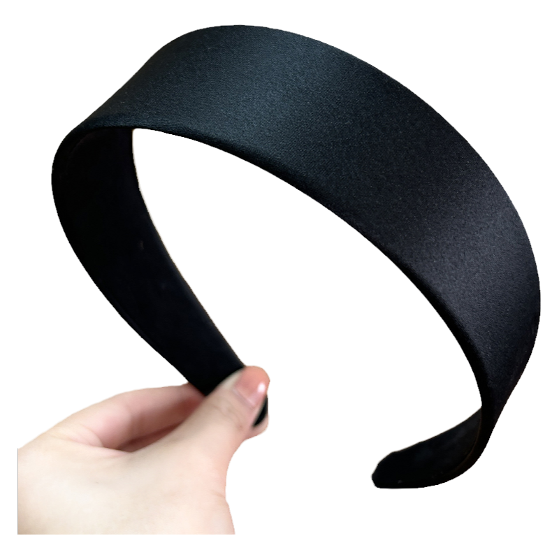 黑色简约宽边发箍女头箍压发卡发捆头饰发旅diy材料发窟头窟布艺