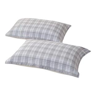 无印良品高端纯棉全棉枕巾一对装新款加厚防滑防头油吸汗枕头套巾