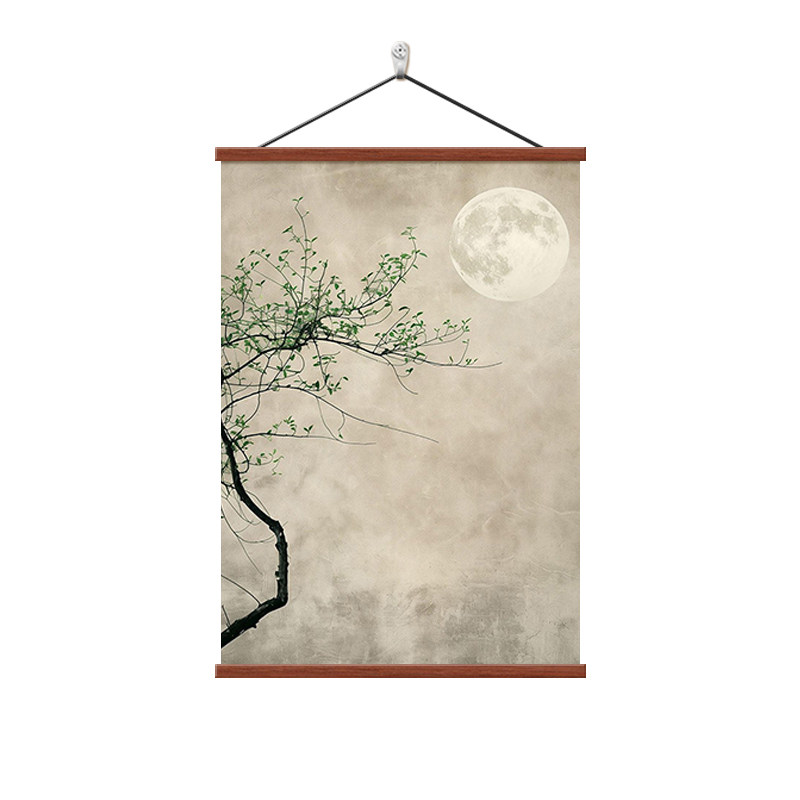 月下春生侘寂风客厅装饰画玄关画