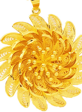 沙金玫瑰大花心形加长秋冬项链