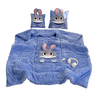 北极绒两用抱枕被靠垫枕头被午休汽车沙发办公室午睡厚学生可爱兔