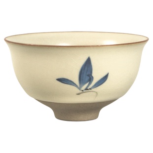 高颜值80ml仿古汝窑主人杯单个汝瓷开片可养茶杯功夫茶具喝茶杯子