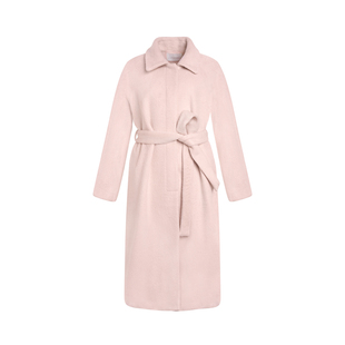 陈妍希同款 Kroche 羊毛混纺 单排扣长款翻领A摆毛呢大衣外套