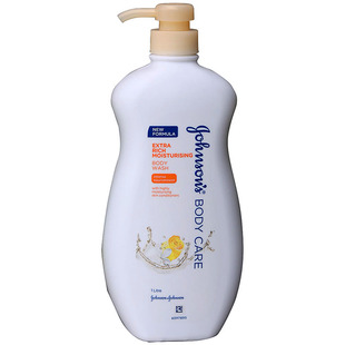 香港版强生美肌沐浴露蜜桃水嫩1L薰衣草悠然舒缓滋润花香持久留香