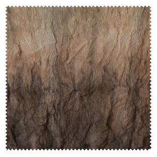 褐色渐变扎染肌理牙签立体三宅一生褶皱连衣裙礼服服装设计师面料