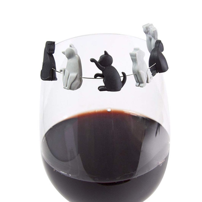 小猫酒杯标记识别器茶包挂包邮