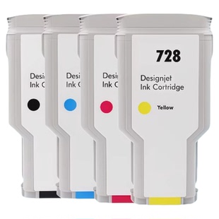 适用惠普T830墨盒 T730 HP728墨盒 大幅面打印机绘图仪大容量墨水盒 惠普T950 HP738 惠普T850打印机墨盒四色