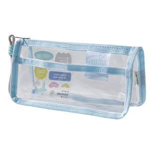 得力觅光系列全透笔袋三角包考试可用文具袋透明笔袋大容量学生用文具盒铅笔盒初中生高中生收纳袋高颜值ins