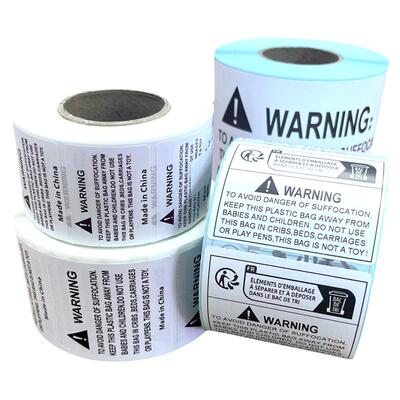 亚马逊WARNING塑料袋防止儿童窒息警告示标签 超重TeamLift标temu法国triman环保包装电器套装勿防拆英文日语