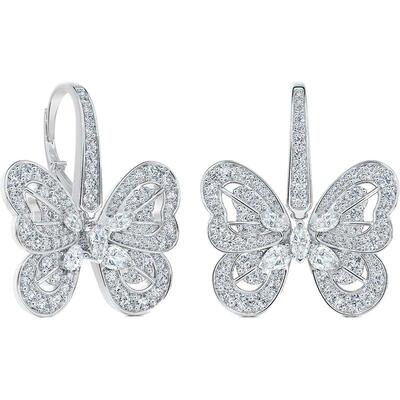 Butterfly蝴蝶白金钻石耳环