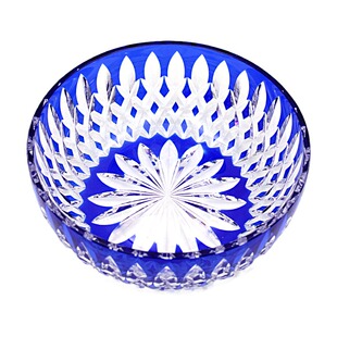 日式水晶玻璃碗水果盘果篮沙拉碗手工雕刻日本切子工艺家用装饰品