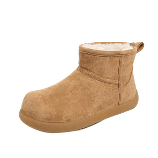 三福爆款厚底雪地靴女2025新款冬季加绒加厚保暖棉鞋防滑面包短靴