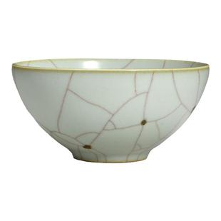 茶与器台湾章格铭汝窑主人杯天青色中式复古铁斑铁线茶杯开片汝瓷