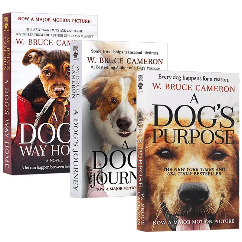 一条狗的使命系列小说 3册套装 英文原版 A Dog's Purpose Journey Way Home 成长 治愈 宠物 电影原著书籍 英文版进口英语书