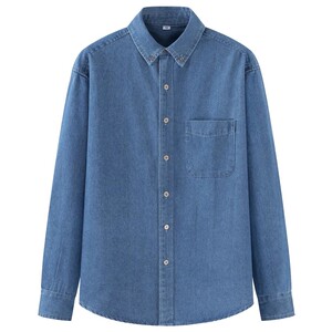 日单新款男女装牛仔衬衫纯棉外套水洗男士休闲衬衫466935/460979