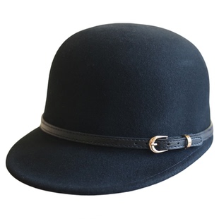 韩版百搭秋冬出游羊毛呢棒球帽鸭舌帽女青年休闲圆顶平檐遮阳逛街