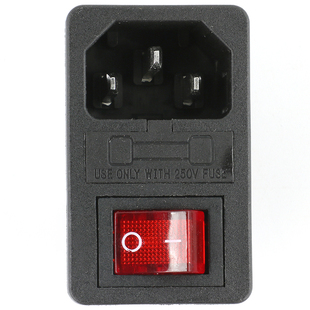 AC电源插头 三芯品字插座开关带灯保险座 公母对接头AC-01 03 04