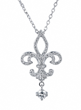 18K金王后鸢尾花项链黄金纯银