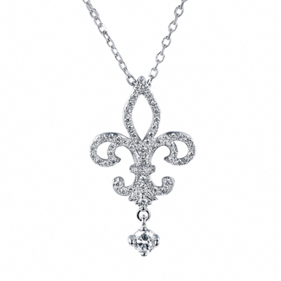 18K金王后鸢尾花项链黄金纯银