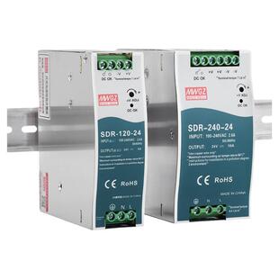 明纬SDR导轨式开关电源5A10A20A明伟75/120/240W直流220转12V/24V